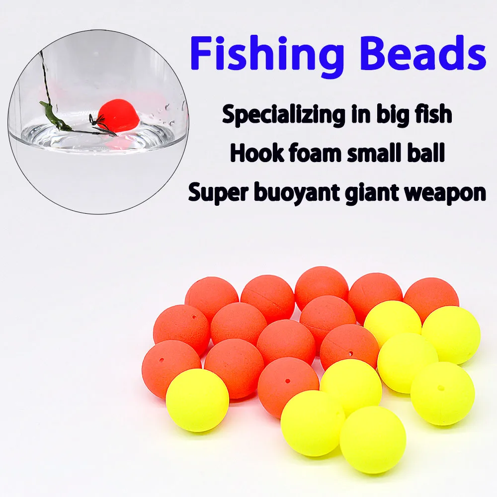 MNFT 20Pcs Foam Floats Ball Beads Pompano Float Bottom Rig Rigging Material  for Saltwater Freshwater Fishing Fake Bait