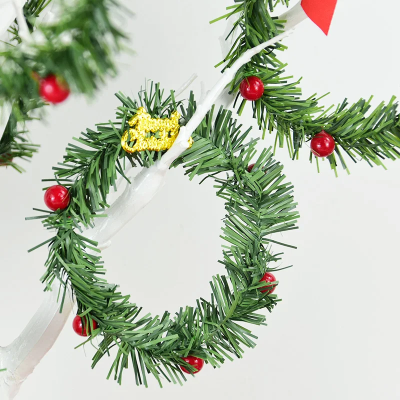 

5Pcs Mini Artificial Flowers Garland For Christmas Decor DIY Floral New Year Xmas Tree Hanging Supplies Berries Stamen Wreath