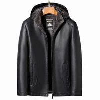 Autumn And Winter Men's Coat Stand Collar Hooded Natural Sheep Leather Short Jacket Lamb Fur Youth Casual Wear
