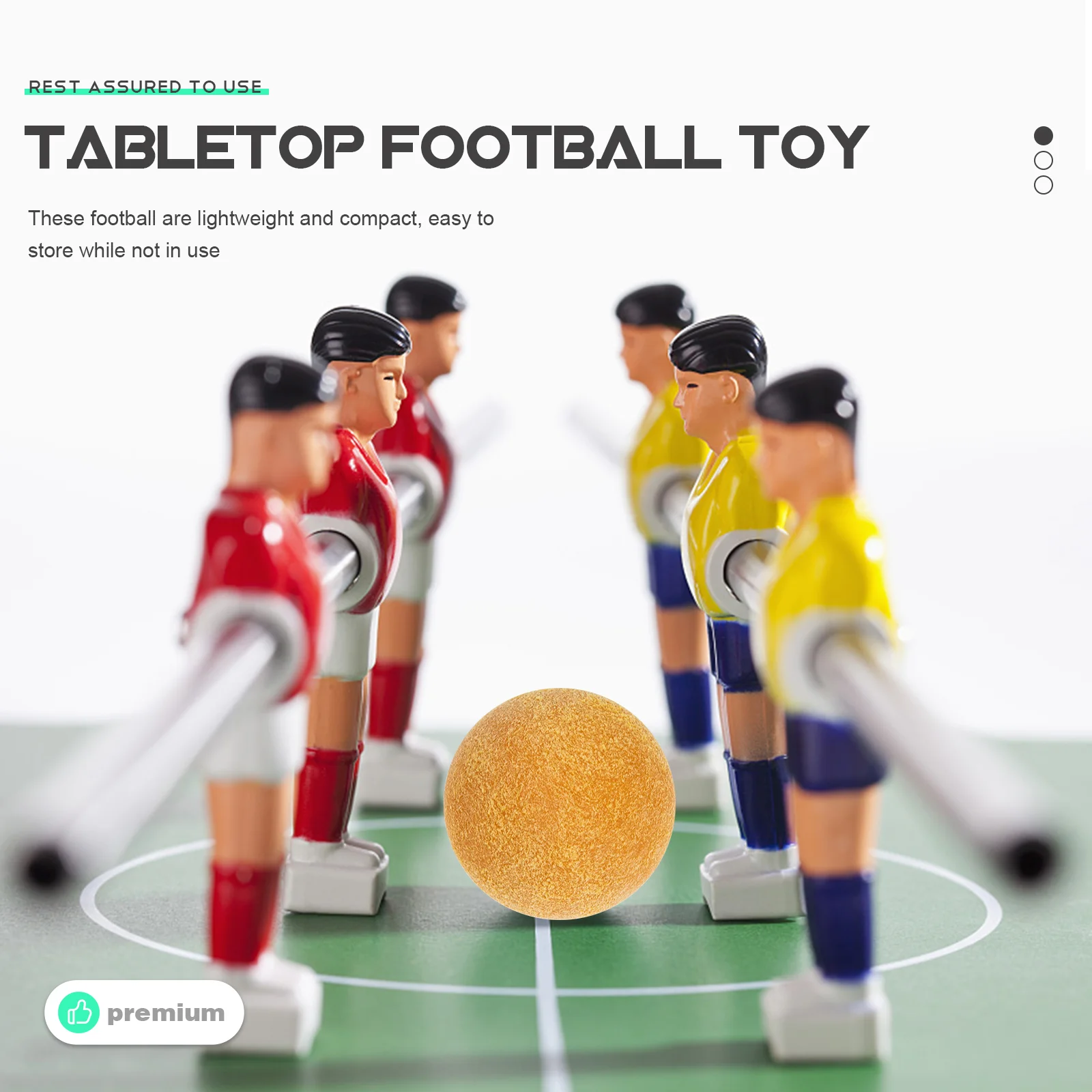 6 Pcs 36mm White Fuzzy Table Soccer Balls Professional Wear resistant Foosball Replacement Mini Portable Child Toy Home Game