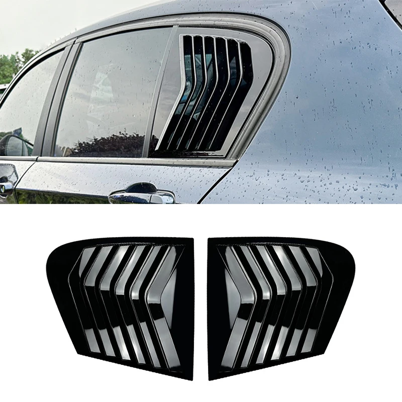 

Glossy black/Carbon look Car Rear Window Shutter Cover Trim Window Louver Side Vent Trim For BMW 1Series F20 118i 120i 2011-2019