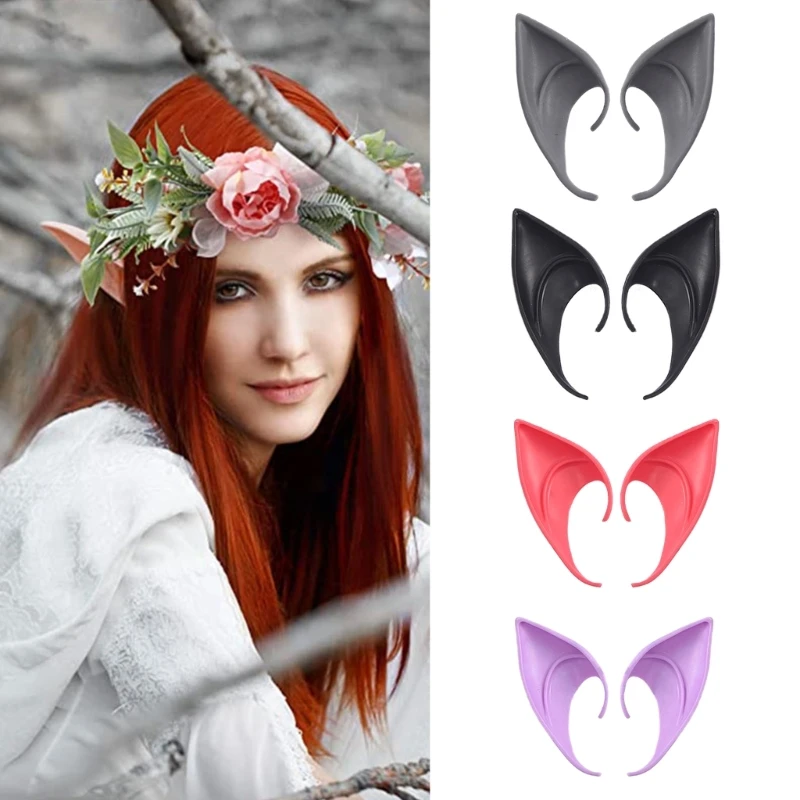 

4 Colors 1Pair Latex Elf Ears Halloween Vampires Ear Cosplay Props Masquerade Party Dress Up Costume Accessories