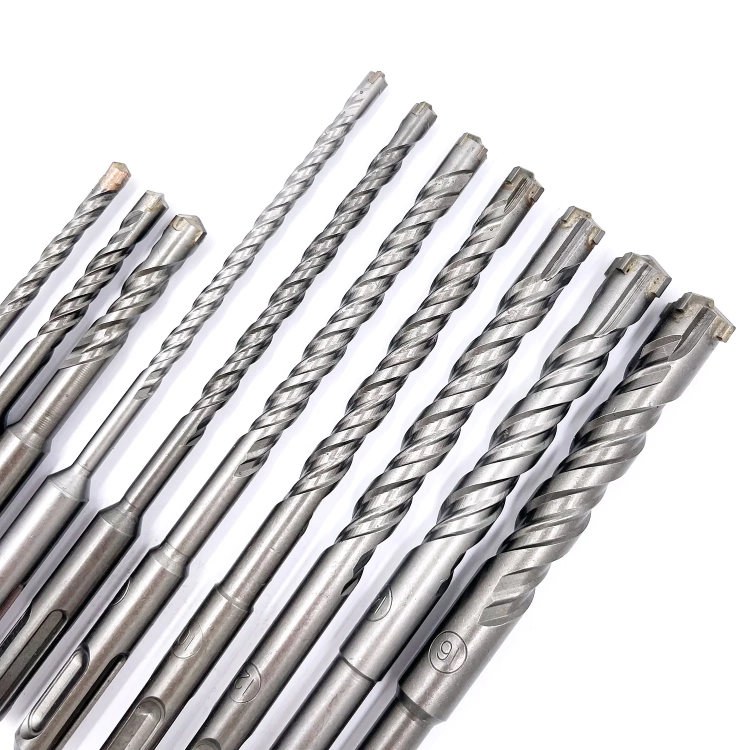 Drill Bit Set Carbide-Tipped SDS-Plus Rotary Hammer Drill Bit Set 10 Pieces for Concrete Brick Block Stone Masonry