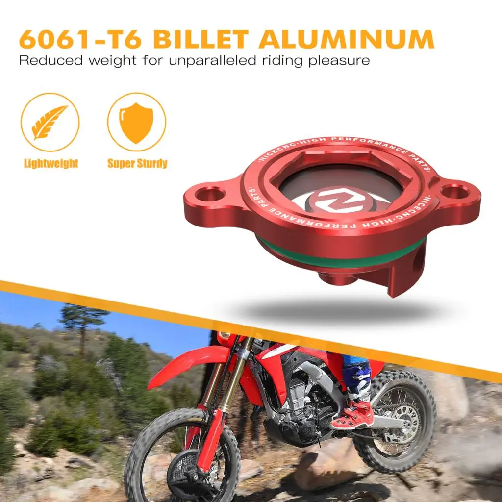 NICECNC Für Honda CRF250R CRF250RX CRF450R CRF450RWE CRF450X CRF450RX CRF450L CRF450RL Transparente Motorölfilter-Abdeckkappe – Detail 3