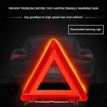 Universal Auto Car LED Red Warning Triangle Reflective Led Strips Reflective Tape Cars Reflectors Emergency Stop Sign 1