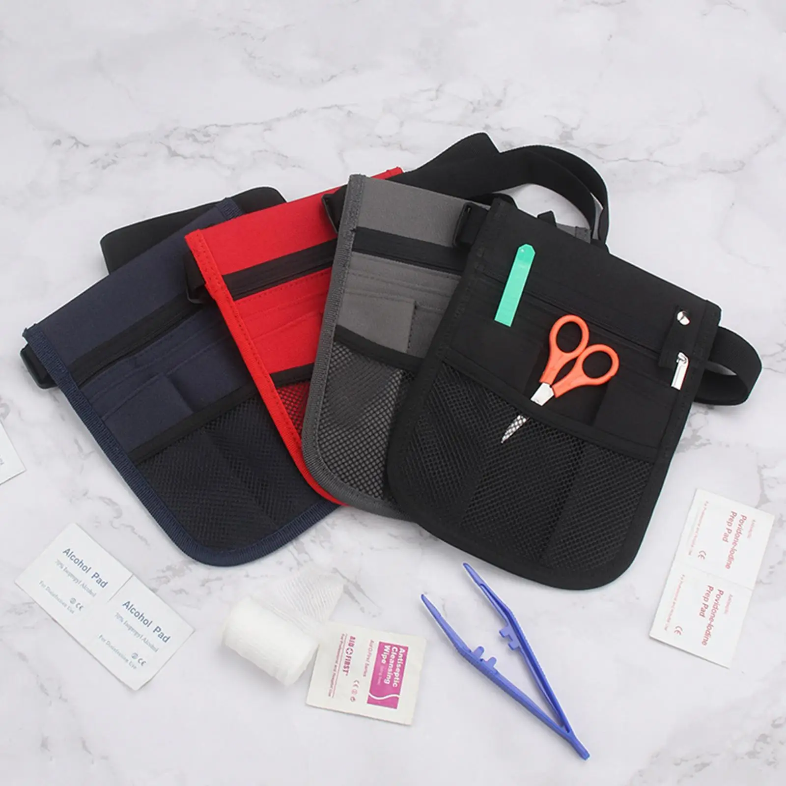 Cintura Marsupio Organizzatore Per Infermiera – Multitasche In Oxford, Grigio, Con Cintura Regolabile, Per Forniture Mediche - 2