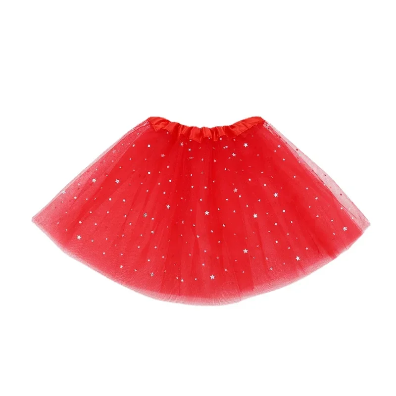 Girls Tulle Star Short Tutu skirt Kids Glitter Dance Skirts For Girl Sequin 3 Layers Tulle Toddler Pettiskirt Child Chiffon 2-8 children skirts