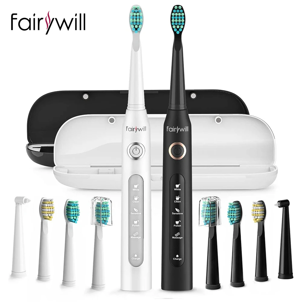 Fairywill Sonic Electric Toothbrush FW-507 set USB Charge