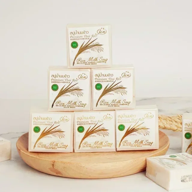 4 pack JAM Rice Milk Soap Thailand ORIGINAL Handmade K-Brother Rice Milk Goat Milk Soap Jam Rice Soap DROPSHIPPING