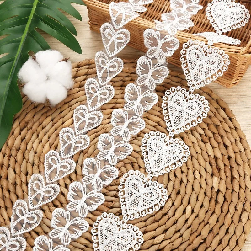 Lace Accessories Clothing Accessories Lace Sewing Supplies Lace Trim edge Embroidery heart Butterfly diy for children's wear 1 Yard/lot