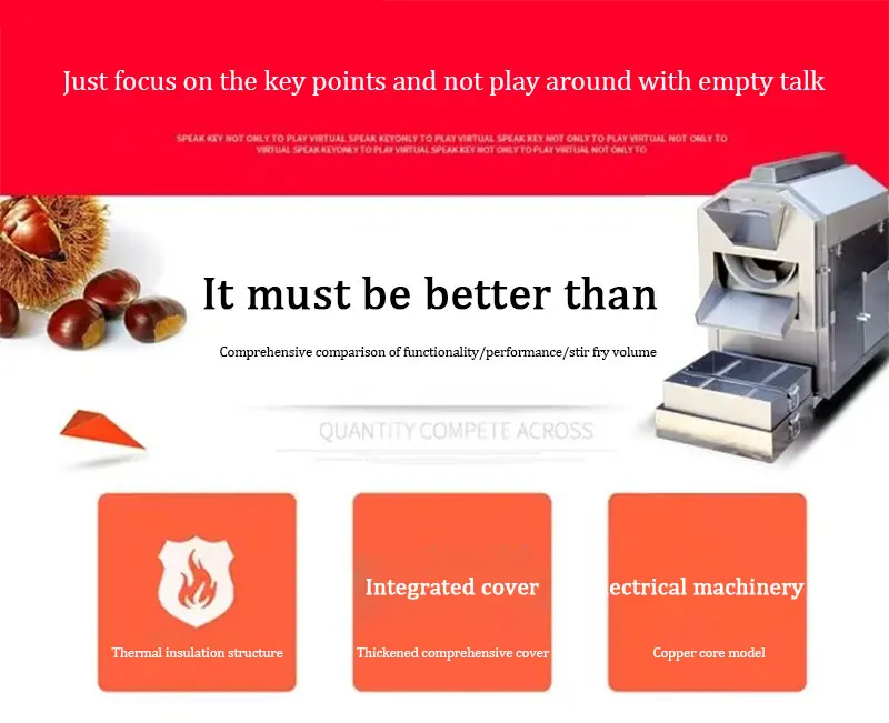 Description Picture 5 of itemCustomized Gas Electric Peanut Cocoa Nut Coffee Bean Roaster Roasting Baking Machine