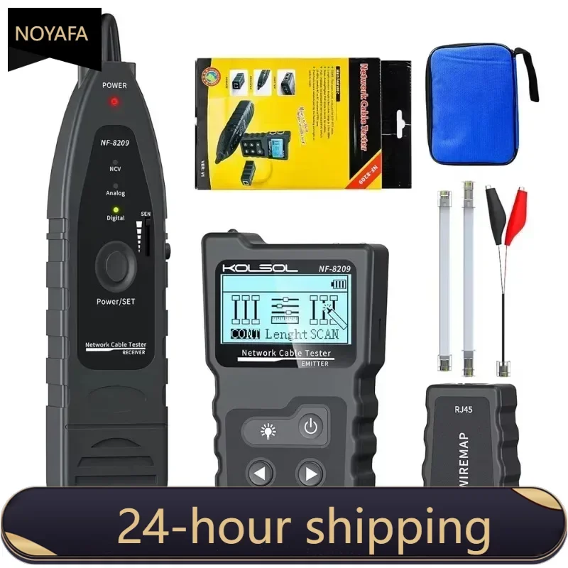 Network Cable Tester Noyafa NF-8209-WIREMAP Network Cable Tester LCD Display Cable Tracker Measure Length Wiremap Tester Poe Checker Network Tools