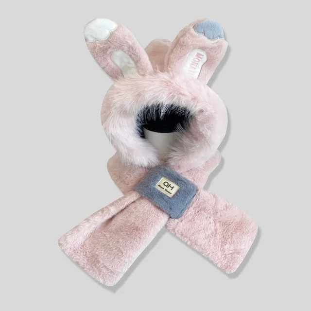 Rabbit Ears Plush Scarf and Hat Two Piece Set 26