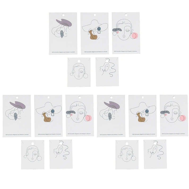 

Fashion 300Pcs/Lot Elegant Women Pattern Earring Display Card Necklace Jewelry Packing Paper Card Tag Holders (Mixed)