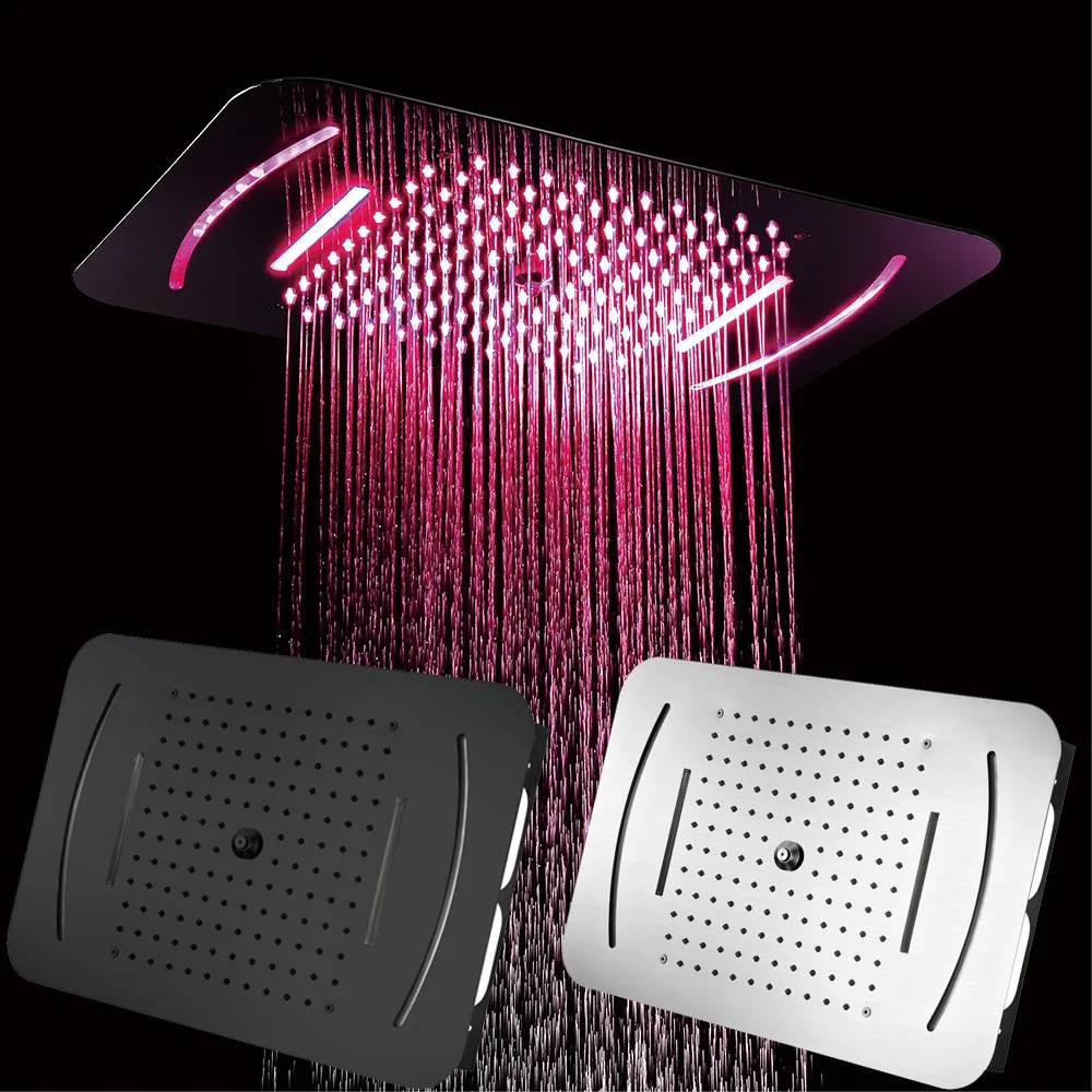 Embedded Ceiling Mounted Shower Head 58x38cm With Led Light Bathroom