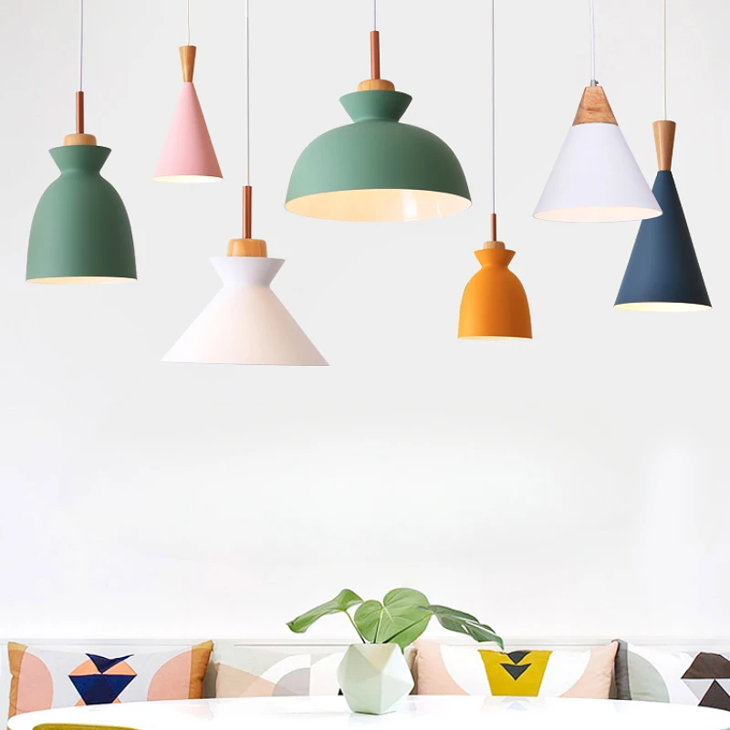 French Modern Macarone Wedding Decoration Pendant Chandelier Lustre Led Light Kitchen Dining Table Modest Ceiling Lamps for Room