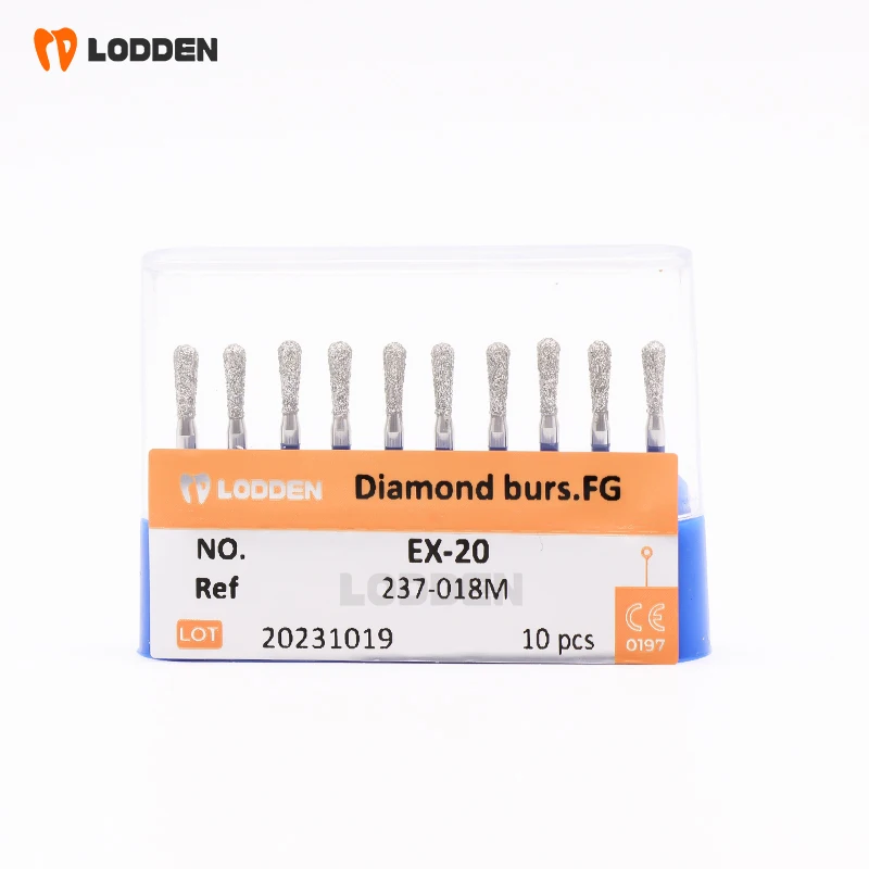 

10pcs Dental Diamond Burs Drill Pear Shape Burs dental tools FG 1.6mm High Speed Handpiece for Teeth Grinding in Mouth