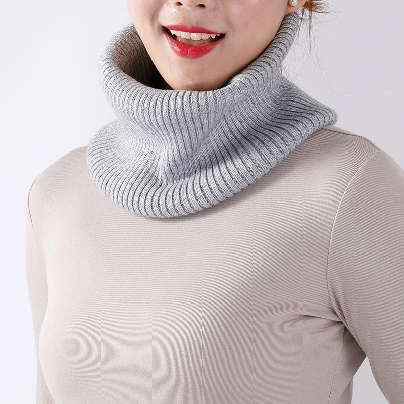 

Women's Wool Knitted Neckerchief Winter Cashmere Soft Warm Ring Scarf Neck Warmer Multifunctional Headband Turtleneck FakeCollar