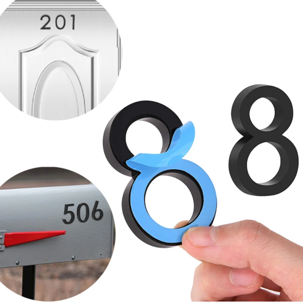 Self Adhesive House Number Letter Sticker Door Number Plate for Outdoor Apartment Office Home Street Mailbox Label Sign house number signs,house numbers,number plate,door signs