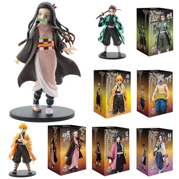 Anime Demon Slayer Kimetsu no Yaiba figure Kamado Tanjirou Action Figure Agatsuma Zenitsu Nezuko Warrior PVC Model Toys 1