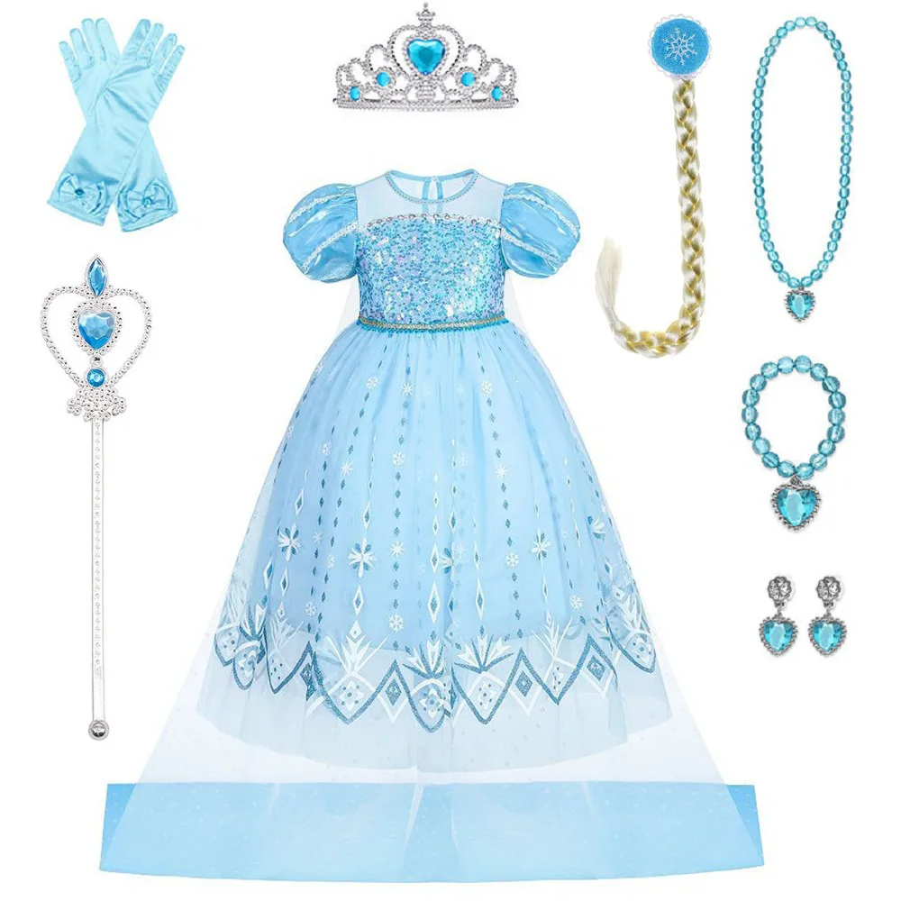 

Long Sleeve Princess Gauze Dress Winter Girls Party Dress Mermaid Princess Dress Gauze PompadourHalloween for Girls Baby Gift