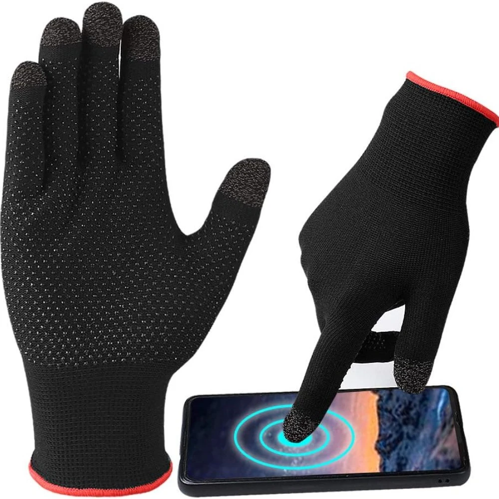 

Game Gloves for Gaming Mobile Game Anti-Sweat Breathable Touch Finger Gloves Silver Fiber Material for Phone Games PUBG