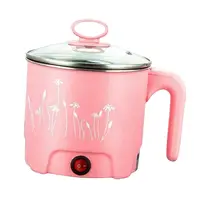 Mini Electric Cooking Pot  Noodle Cooker 220V EU Plug Pink_Dia.18cm 1