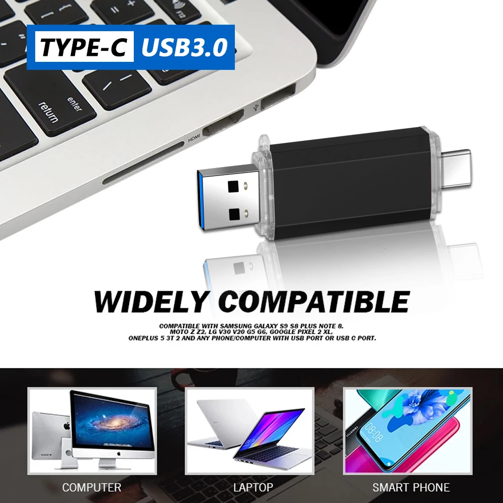 USB Flash Drive Flash Drive Type C Pendrive Metal OTG 3.0 USB flash drive Pen Drive 8GB 16GB 32GB 64GB 128GB for Type-C device pen drive Gifts