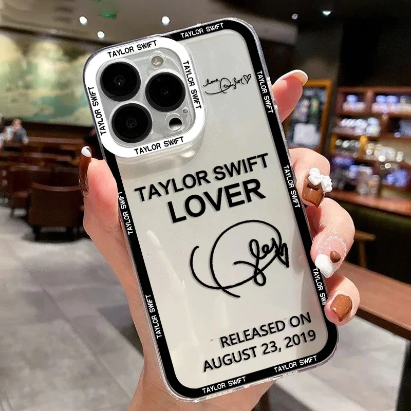 thumbnail image 1 of Funda para teléfono S-Swift Singer T-Taylor para iPhone 16 15 14 13 12 11 Mini Pro Max X XR XSMax 7 8 Plus SE20 Funda transparente, 1 of 5