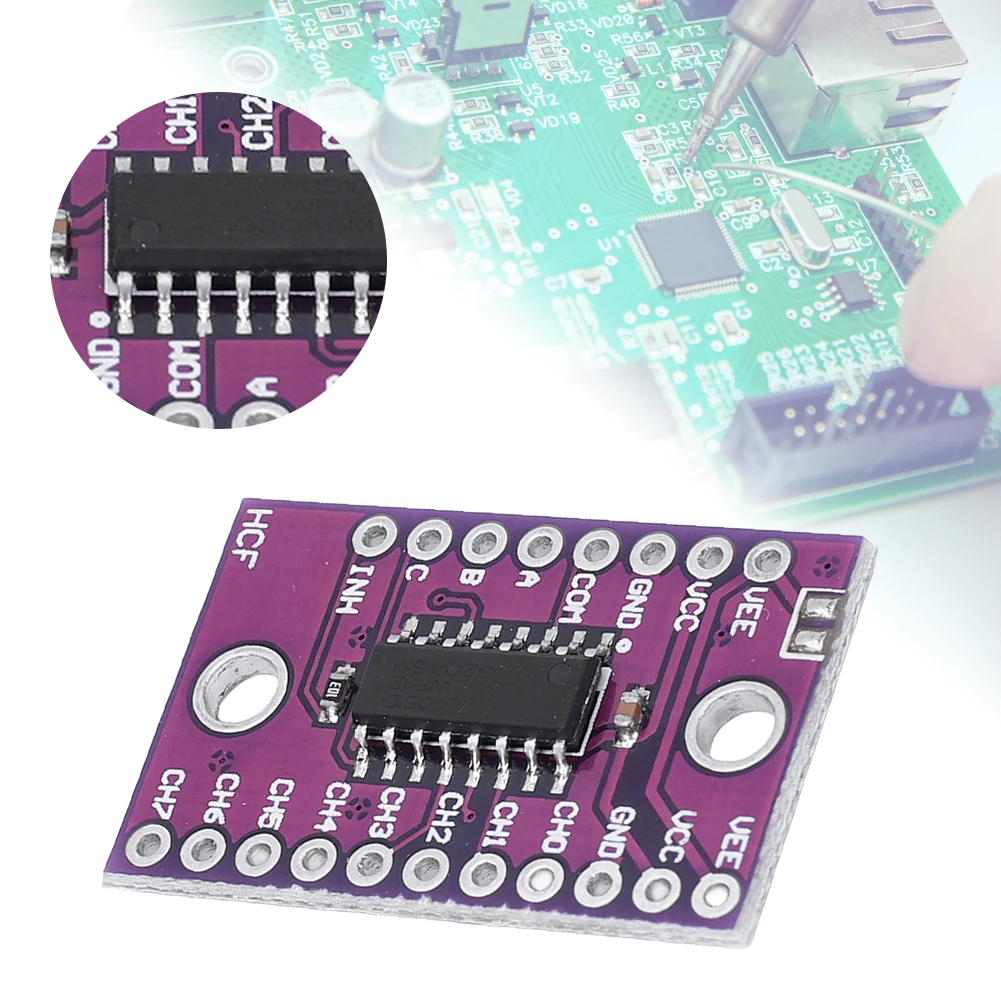 74HC4051 CD4051 단일 8채널 아날로그 멀티플렉서 디멀티플렉서 모듈 멀티플렉서 Arduino용 분배기 리졸버