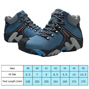 Mens Running Sneakers Non Slip Winter Snow Boots Casual Sneakers Waterproof PU Lace Up Sneakers High Top for Hiking Climbing 6