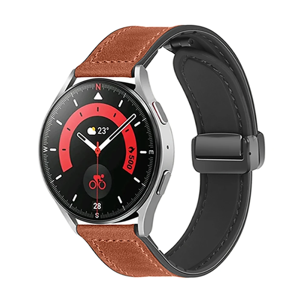 Premium Leather Silicone Magnetic Strap - Universal Moonwatch Replacement Band, 18mm/20mm/22mm