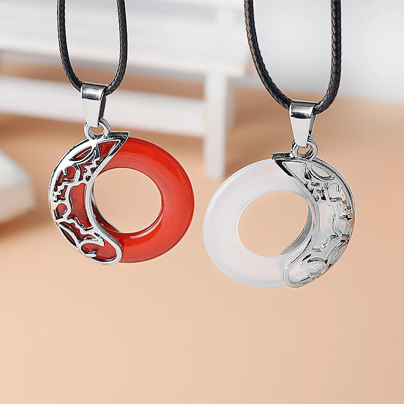 Heaven Officials Blessing Couple Necklaces PVC Moonlight Pendant Necklace For Lovers Tian Guan Ci Fu Jewelry Valentine's Day Gif