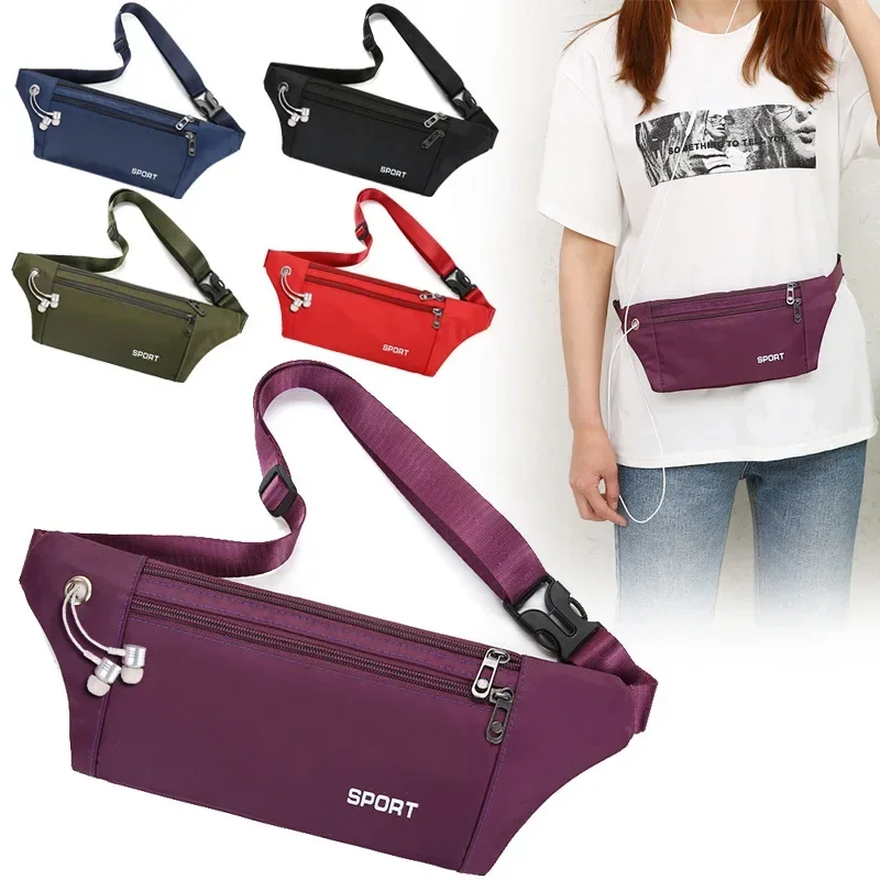 New Female Running Waist Bag Waterproof Sports Gym Mobile Phone Bag Men Women Hidden Pouch Sports Running Belt Waist Pack