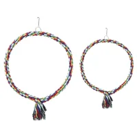 1Pc Bird Parrot Circle Ring Rope Perch Stand Swing Chewing Toy Birdcage Decoration Accessory 2