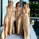 Bridesmaid Dresses Wedding Party For Women 2022 Elegant Black Satin A Line Long Night Woman's Evening Formal Gowns