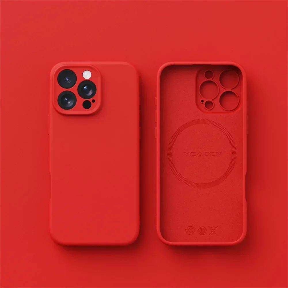 Premium Liquid Silicone Phone Case with MagSafe Compatibility - Smooth Wireless Charging Protective Cover