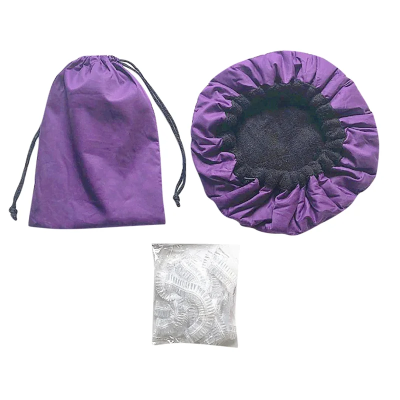Flaxseed Care Cap Microwave Heating Steaming Cap Hair Care Baked Oil Heating Purple