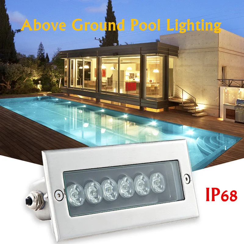 

24V Stainless Steel Outdoor Waterproof Underwater Wall Washer Light Colorful Above Ground Pool Lighting Embedded Garden Flooring