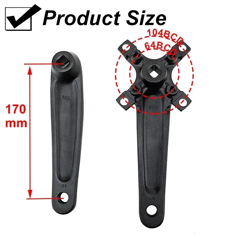 MTB Crankset 9speed 22-32-44T Bicycle Crank Set 170mm Crank 64/104BCD Chainring road bike chainring