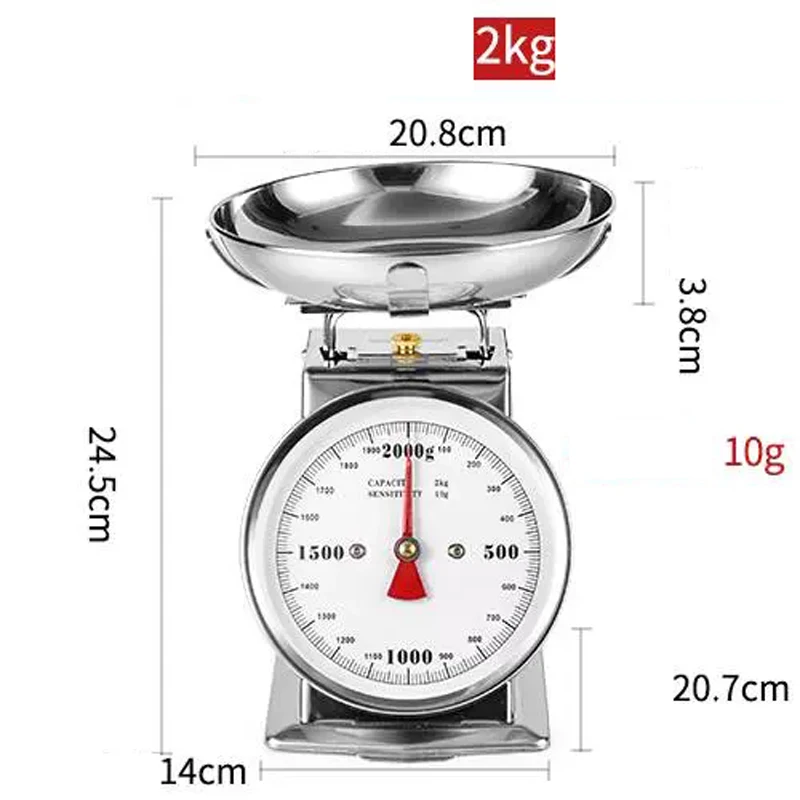 Household stainless steel kitchen scale with clock and bowl Household scale  split design accessories Food - AliExpress