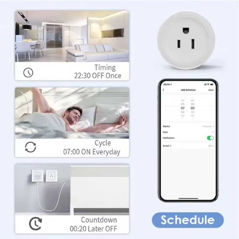 1/2/4PCS Cozylife 10A WiFi Smart Socket US Plug APP Remote Control AC100-240V smart Control Timer Work With Alexa Google Home