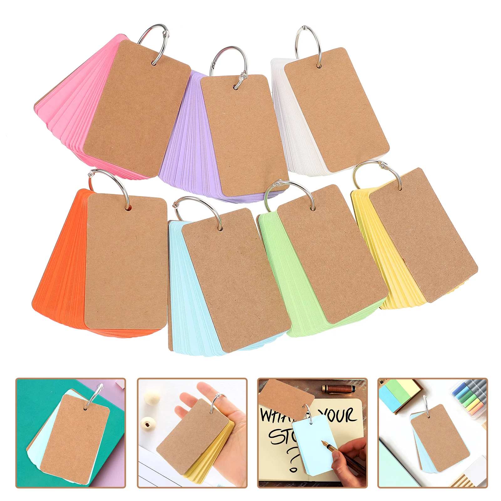 

Note Card Hand Painting Cards DIY Pads Mini Pocket Notebook Size Flashcards Binders English Words Blank Memo