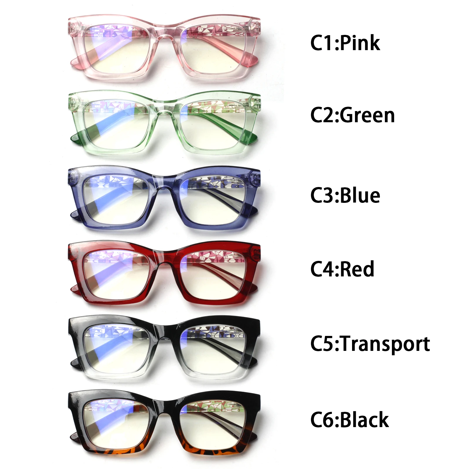 Turezing Reading Glasses For Women Blue Light Blocking Anti Fatihue Anti UV Fashion Printing Frame Prescription eyeglasses+0+4.0
