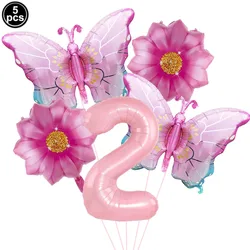 Colorful Butterfly Foil Balloon Set - Party & Event Decorations - As Shown (DEEP BLUE)