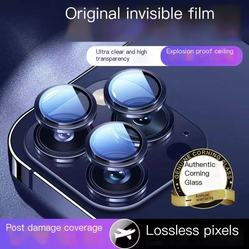 Premium Metal Camera Lens Protector with Tempered Glass and Protective Film