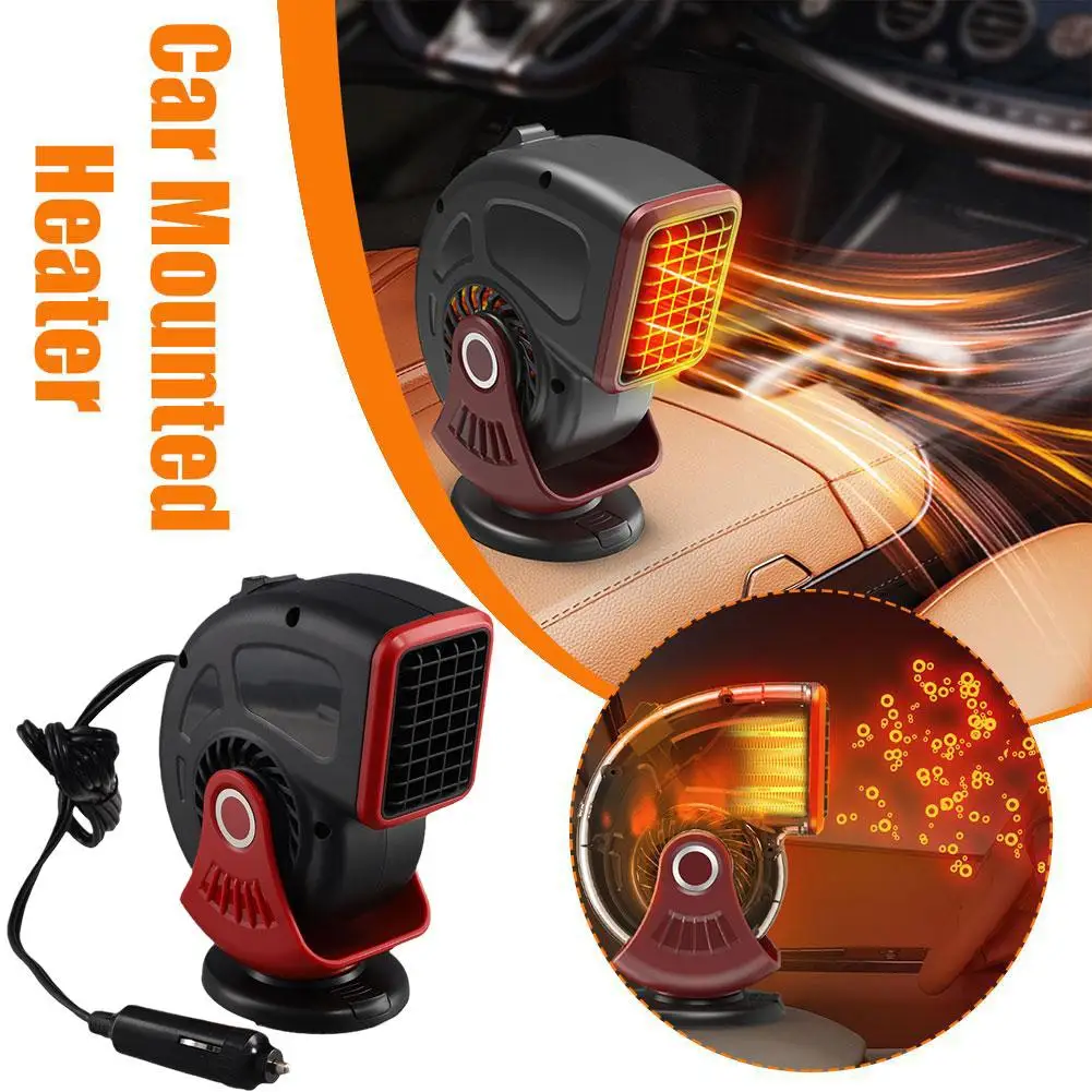 

12V Car Heater 2 In 1 Car Windshield Fast Heating Defrost Defogger 360 Degree Rotation Auto Heater for Interior Accessories