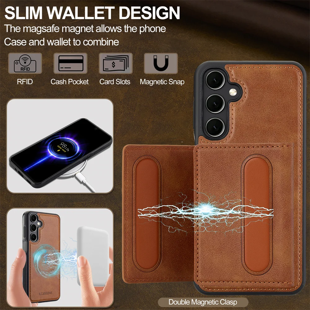 Detachable Magnetic Wallet Phone Case with MagSafe Compatibility