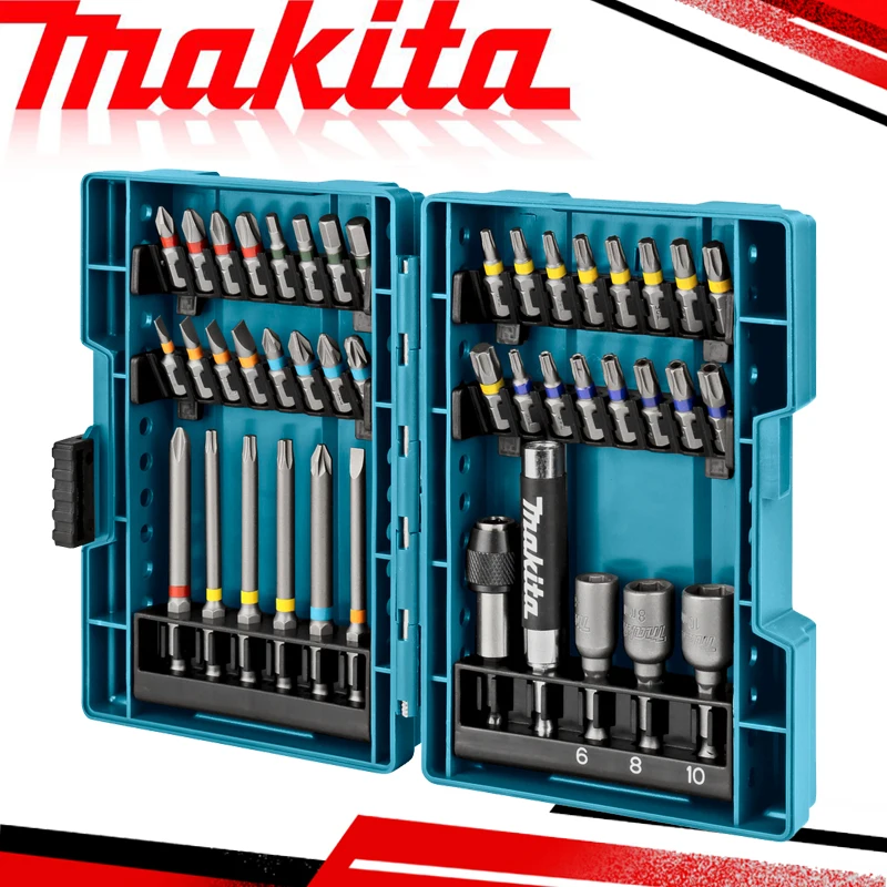 Makita 43Pcs Electric Screwdriver Drill Bits Set Colorful Box Strong Cross Flower Type Hexagon Socket Power Tools Accessories