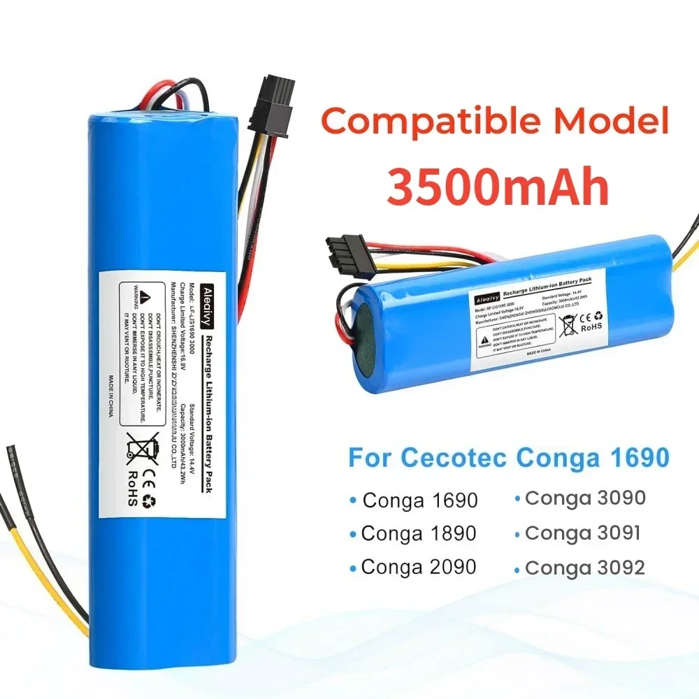 Original Rechargeable battery For Conga Sweeping Mopping Robot 14.8V 3500mAh Vacuum Cleaner